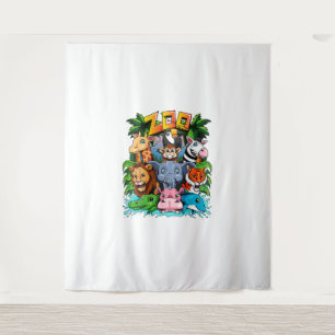 Tapiz Escuela de maestros de Chicas de niños de zoológic