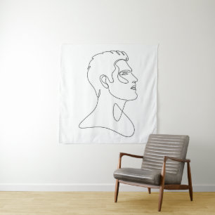 Tapiz Esencia Singular – Arte de Línea Minimalista Mascu