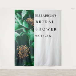 Tapiz Esmeralda Verde Moderno Floral Bridal Shower