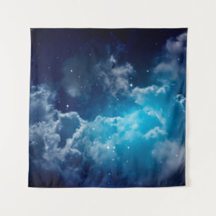 Tapiz Espacio de cielo nocturno con nubes y estrellas,no