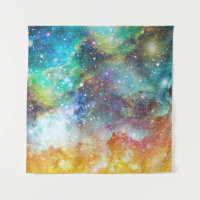 Espacio futurista, fondo nebuloso estrellado.