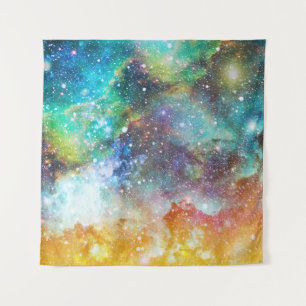 Tapiz Espacio futurista, fondo nebuloso estrellado.