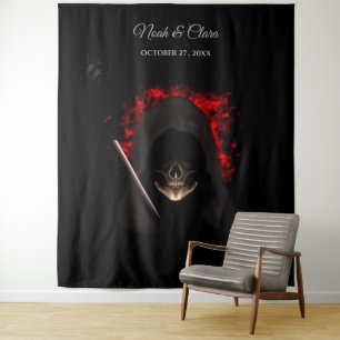 Tapiz Espantoso cráneo gótico oscuro oscuro moreno Hallo