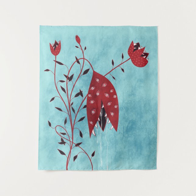 Tapiz Espectacular planta carnívora de arte (Anverso)