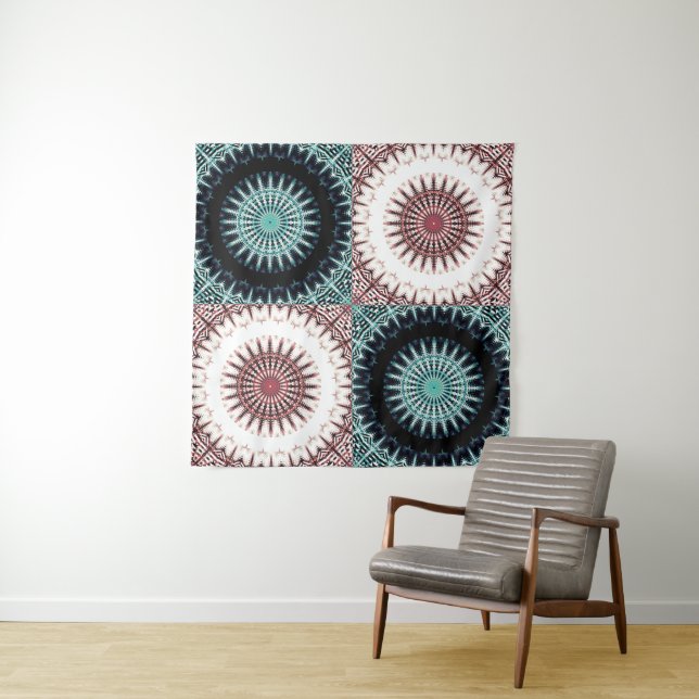 Tapiz Espectro Soundwave Mandala Grid (In situ)