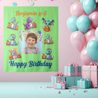 Tapiz Espeluznante bebé Dino niños Fiesta de cumpleaños