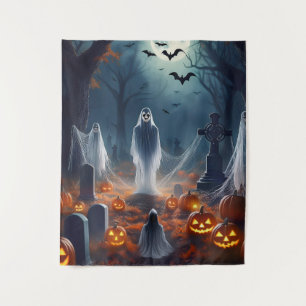 Tapiz Espeluznante Halloween Haunted Grave Yard