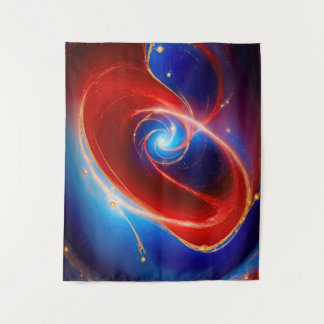 Tapiz Espiral cósmica roja y azul