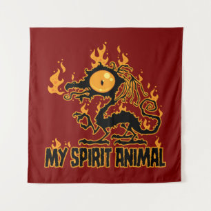 Tapiz Espíritu Animal Dragón Crujiente Ardiente