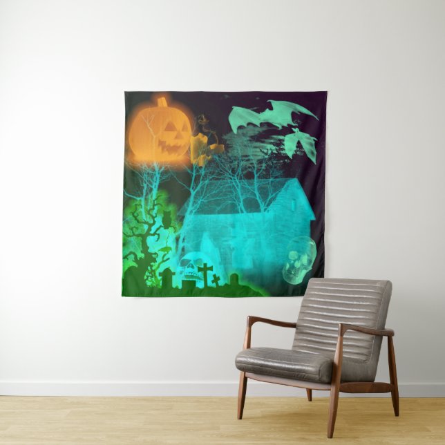 Tapiz Espléndido cementerio de Halloween (In situ)