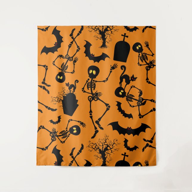 Tapiz Esqueletos de Halloween Danza macabra (Anverso)