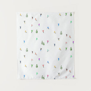 Tapiz Esquí de esquí alpino en invierno