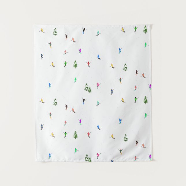 Tapiz Esquí de esquí alpino en invierno (Anverso)