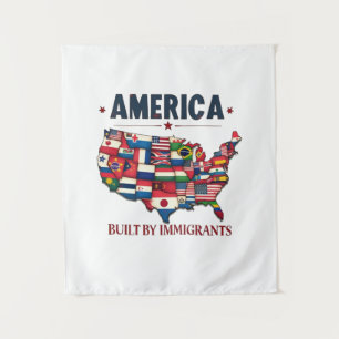 Tapiz Estados Unidos construido por inmigrantes patriota