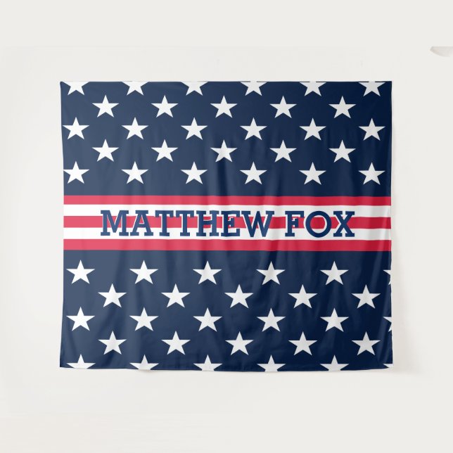 Tapiz Estados Unidos Estrellas ⭐ Monograma Deslumbramien (Anverso (horizontal))