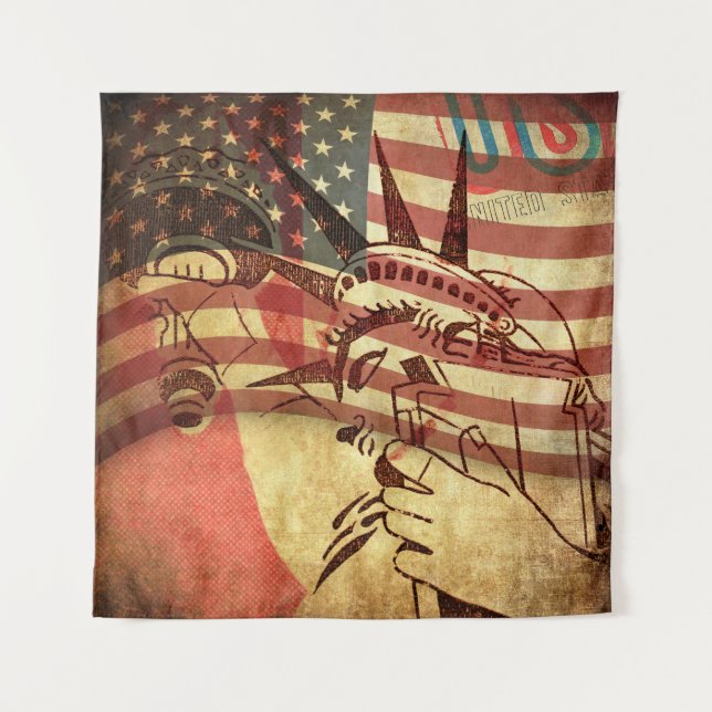 Tapiz Estados Unidos, fondo negro (Anverso)