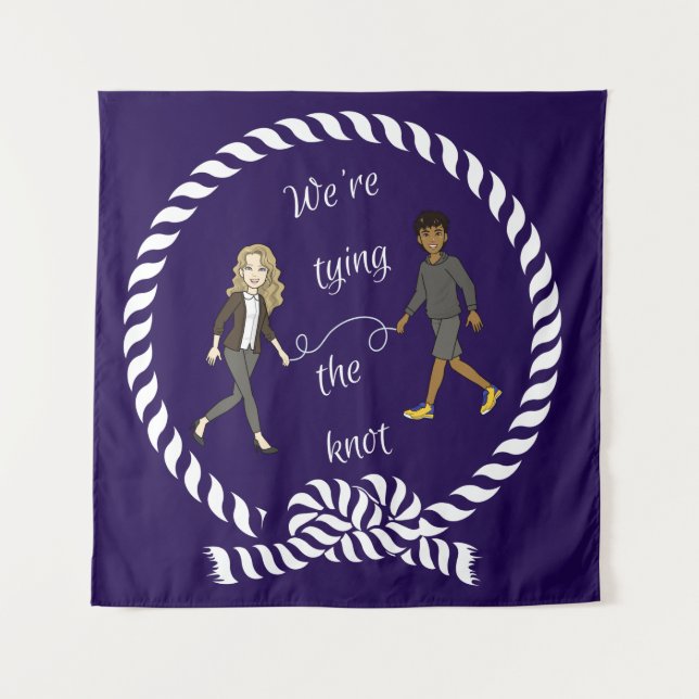 Tapiz ¡Estamos Atando El Nudo Coloreado Náutico Anime    (Anverso)