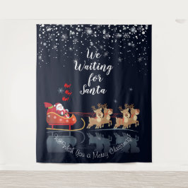 Tapiz ¡Estamos esperando a Santa Ho! ¡Ho! ¡Ho! Vacacione