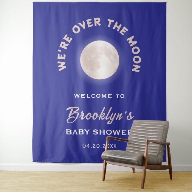 Tapiz Estamos sobre el fondo simple de Baby Shower de la (In situ)