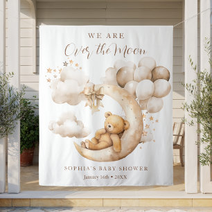 Tapiz Estamos sobre la luna Baby Shower Neutral