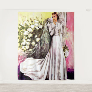 Tapiz estampa de vestido de novia de 1938
