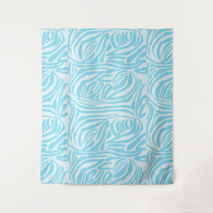 Tapiz Estampado de cebra azul y blanco en negrita