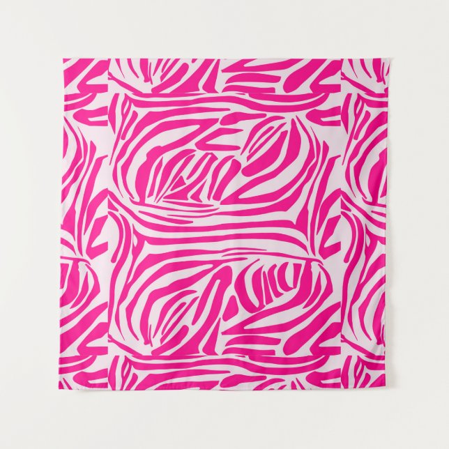 Tapiz Estampado de cebra rosa (Anverso)