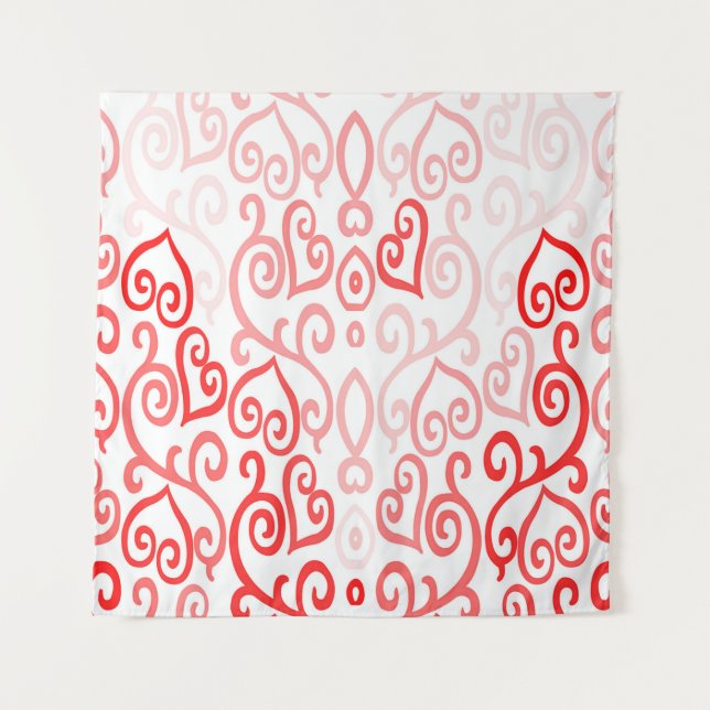 Tapiz Estampado de corazón rojo y blanco (Anverso)