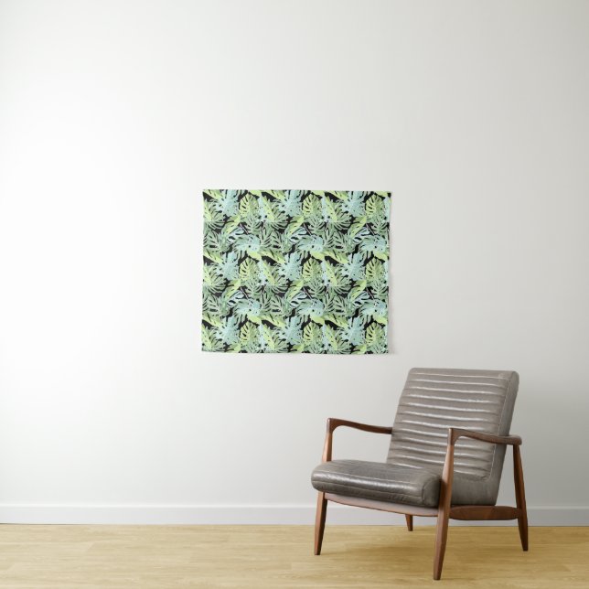 Tapiz Estampado de flores de la selva (In situ (horizontal))