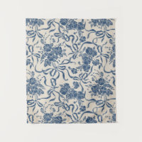 Estampado de flores de marfil de los azules