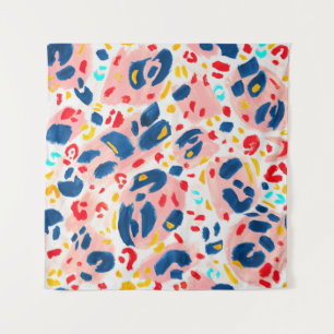 Tapiz Estampado de leopardo: acuarela pintada a mano.