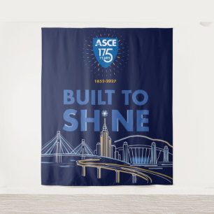 Tapiz Estandarte brillante de ASCE Built to Shine