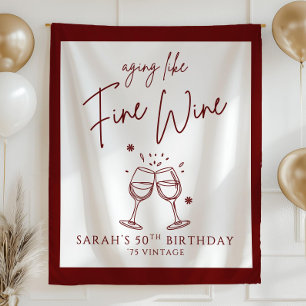 Tapiz Estandarte de cumpleaños de vino fino, Par
