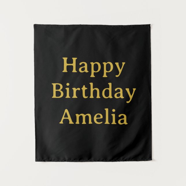 Tapiz Estandarte de cumpleaños personalizado con nombre  (Anverso)