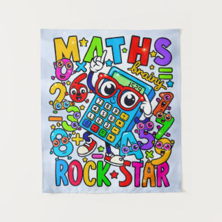 Tapiz Estandarte de estrella de rock de matemáticas para