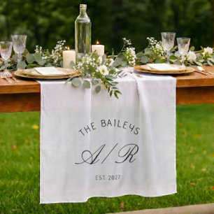 Tapiz Estandarte de mesa de boda personalizado con monog