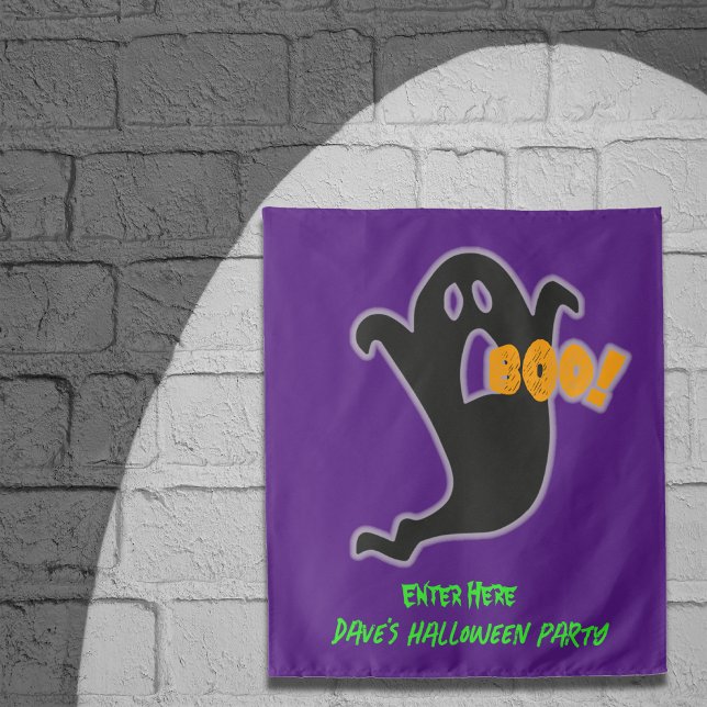 Tapiz Estandarte personalizable de Halloween de Fantasma (Subido por el creador)
