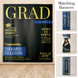 Tapiz Estandarte personalizado de graduación, portada de