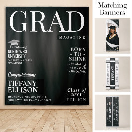Tapiz Estandarte personalizado de graduación, portada de