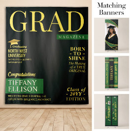 Tapiz Estandarte personalizado de graduación, portada de
