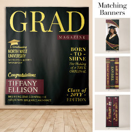 Tapiz Estandarte personalizado de graduación, portada de
