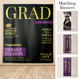 Tapiz Estandarte personalizado de graduación, portada de