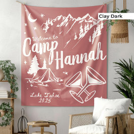 Tapiz Estandarte personalizado de soltera de campamento 