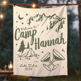 Tapiz Estandarte personalizado de soltera de campamento 