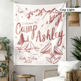 Tapiz Estandarte personalizado de soltera de campamento 