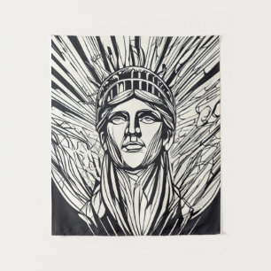 Tapiz Estatua de la Libertad Arte de Línea Moderna 