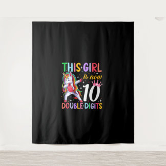 Tapiz Este Chica ahora 10 dígitos dobles Unicornio 10 añ