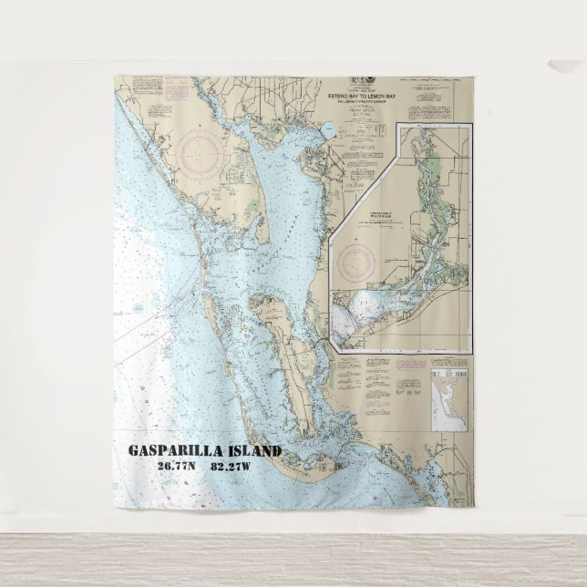 Tapiz Estero Bay a Lemon Bay Nautical Chart 11426 (Anverso)