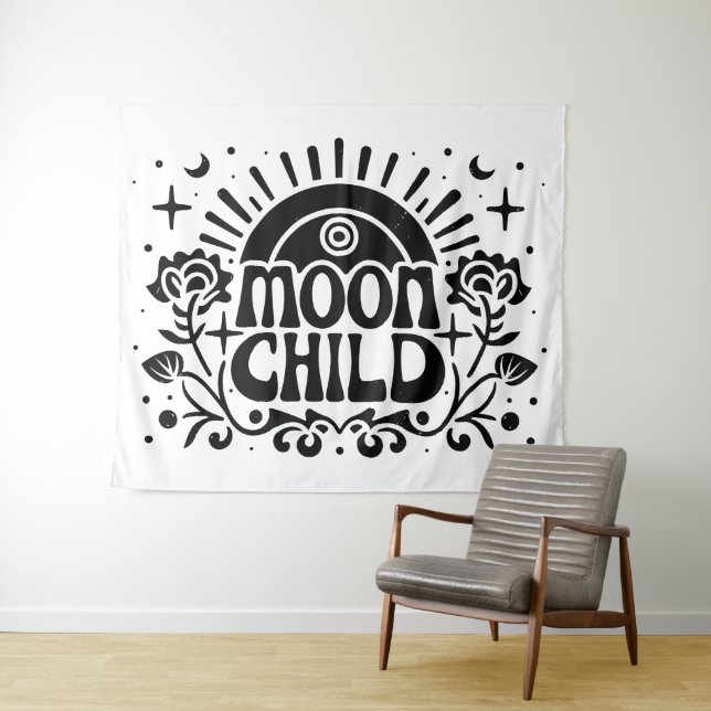 Tapiz Estética del chica espiritual de la bruja infantil (In situ (horizontal))