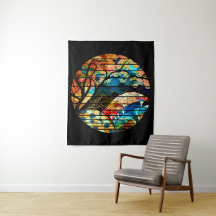TAPIZ ESTILO DE ARTE JAPONÉS FORESTAL MODERNO